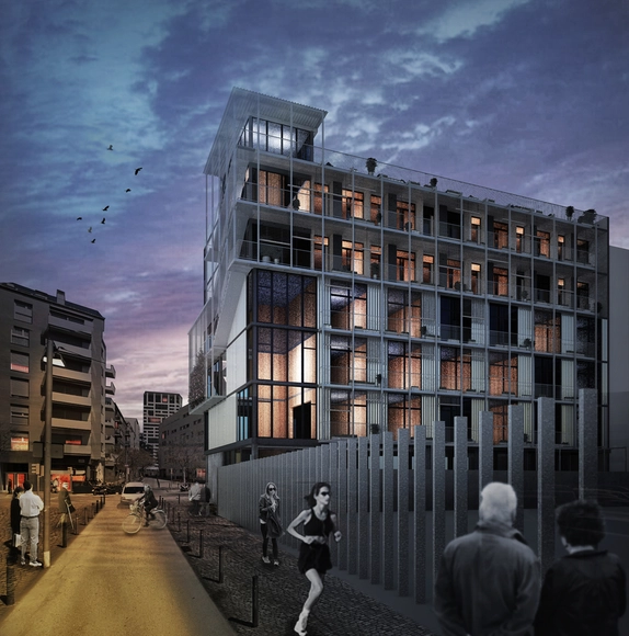 Lacol y La Boqueria ganan concurso para diseñar viviendas cooperativas en Barcelona - Vivienda Social, Fachada, Urbano