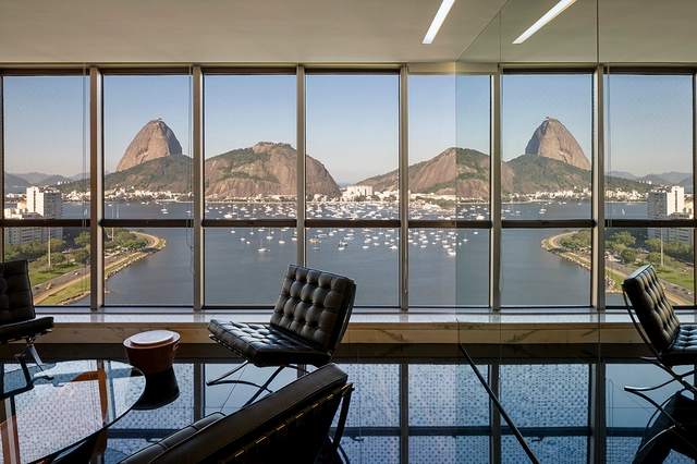 SC Office / Reinach Mendonça Arquitetos Associados - Offices Interiors, Door, Balcony, Handrail, Facade, Chair, Table