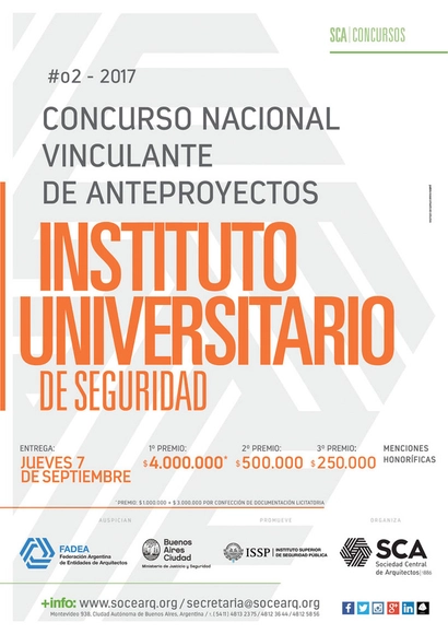 Concurso Nacional Vinculante de Anteproyectos: Instituto Universitario de Seguridad / Argentina - Imagen Principal