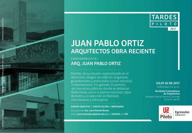 #TardesPiloto: Juan Pablo Ortiz Arquitectos. Obra Reciente - Imagen Principal