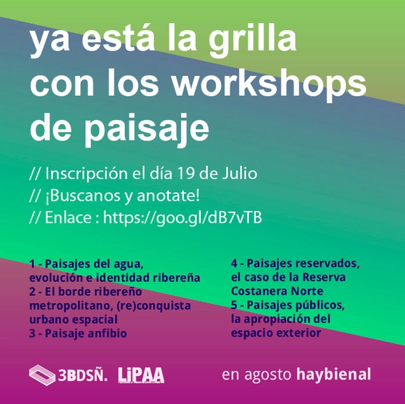 Workshops de planificación y diseño del paisaje en la Bienal Nacional de Diseño - UBA / Argentina - Imagen Principal