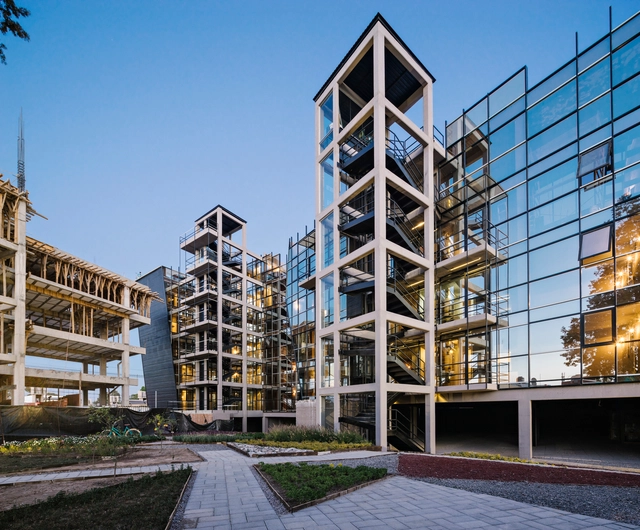 Torre Piedra / Proyecto  Cafeína - Vivienda Colectiva, Fachada, Iluminación