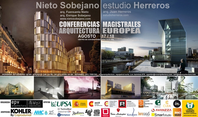 Juan Herreros + Nieto Sobejano: conferencias magistrales de arquitectura europea en Bolivia - Imagen Principal