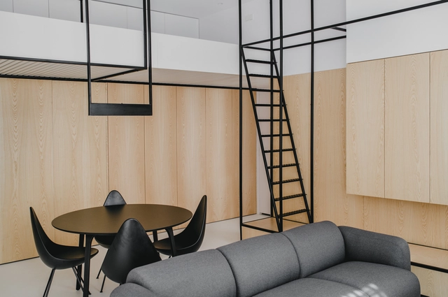 线条公寓，每一个角度都是一张黑白钢笔画 Wireframe / MUS Architects - 办公室室内
