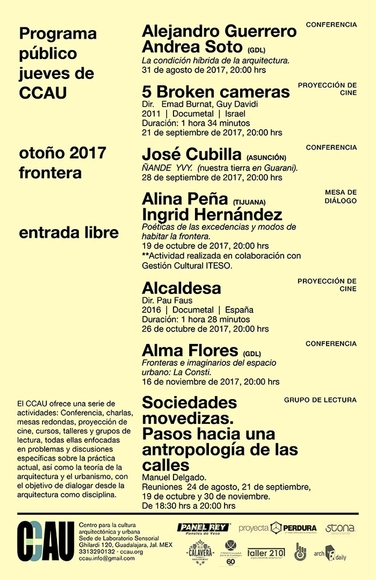 Programa público jueves e CCAU otoño 2017 - Imagen Principal