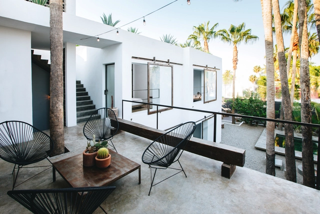 Drift San José / Self Designed - Adaptive Reuse, Patio, Facade, Door, Handrail, Table, Chair, Lighting
