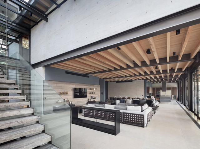混凝土工艺和木工艺的完美配合：Casa vista al Lago / grupoarquitectura - 独立住宅