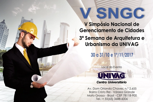 V Simpósio Nacional de Gerenciamento de Cidades e 3ª Semana da Arquitetura e Urbanismo da UNIVAG  - Imagem de Destaque