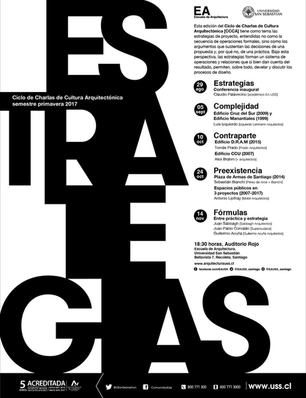 Ciclo de charlas de Cultura Arquitectónica USS | PRIMAVERA 2017 | ESTRATEGIAS - Imagen Principal
