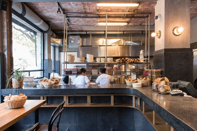 Restaurante ENO / JSa - Restaurant, Cocina, Fijación Vigas, Encimera, Iluminación, Mesas