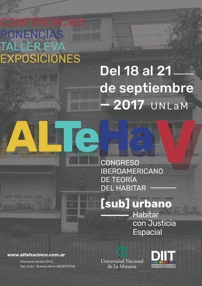 V Congreso Latinoamericano de Teoría del Habitar. ALTeHa V San Justo - Imagen Principal