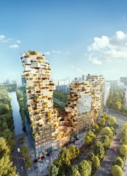 阿姆斯特丹商业区的新活力，MVRDV 设计的多功能“山谷”大楼破土动工 - 主图