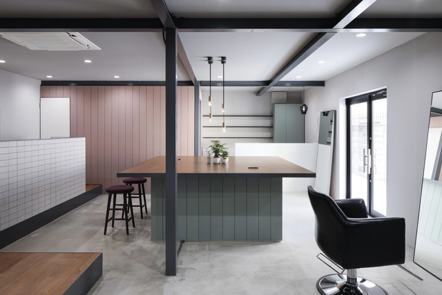 Anfrum Hair Salon / Hidenori Tsuboi Architects - Interior Design, Kitchen, Facade, Door, Table, Chair