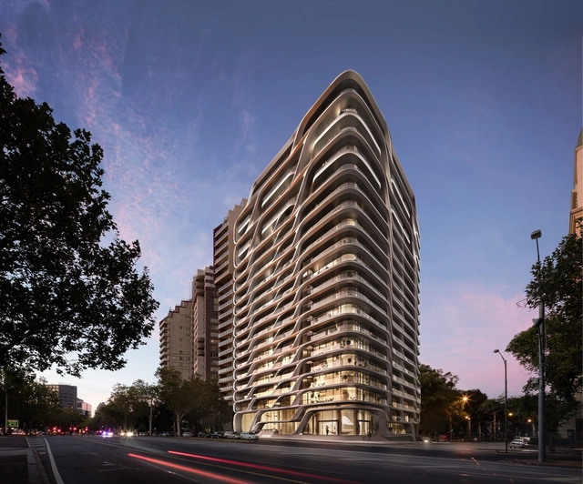 Zaha Hadid Architects Reveal Residential Tower in Melbourne Inspired by Australia's Natural Forms - Facade, Cityscape
