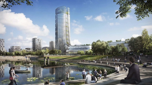 Foster + Partners diseña campus corporativo sustentable que incluirá al edificio más alto de Budapest - Imagen Principal