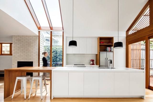 Gable House / Sheri Haby Architects - Extension, Kitchen, Facade, Beam, Table, Countertop, Chair