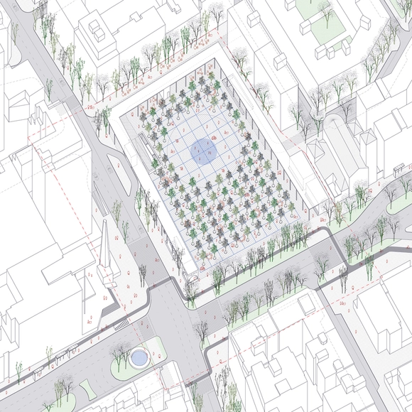 PRACTICA, segundo lugar en concurso de remodelación de la Plaza de los Misterios en Madrid - Espacio Público