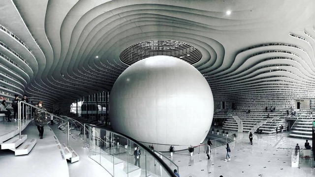 Primeras imágenes de la alucinante biblioteca Tianjin Binhai, diseñada por MVRDV - Imagen Principal