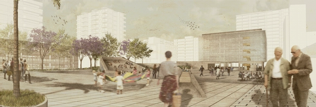 Gonzalo Claro y Philippe Blanc, tercer lugar del concurso del nuevo edificio municipal de Providencia - Edificios Municipales, Fachada