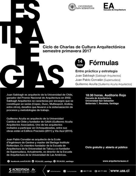 ESTRATEGIAS: Guillermo Acuña, Juan Pablo Corvalán & Juan Sabbagh | CCCA USS | Primavera 2017 - Imagen Principal