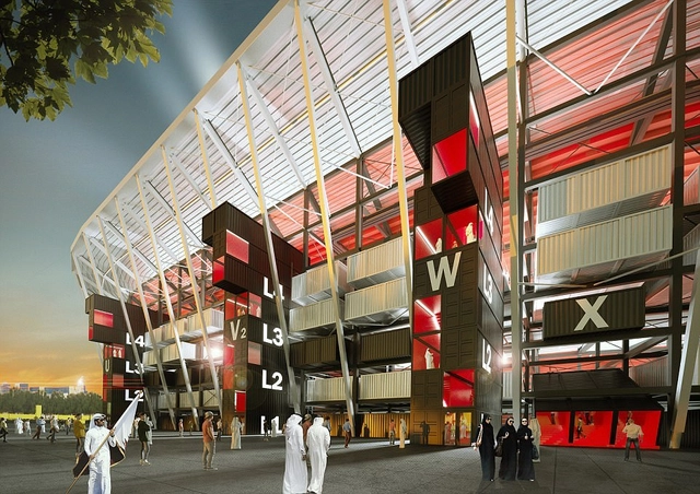 Estádio desmontável de contêineres é o mais novo projeto para a Copa do Mundo de 2022 no Qatar - Imagem de Destaque