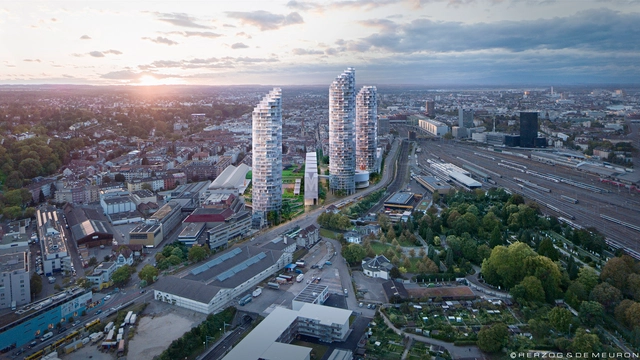 Herzog & de Meuron gana concurso con un plan maestro que incluye a las torres residenciales más altas de Basilea - Imagen Principal
