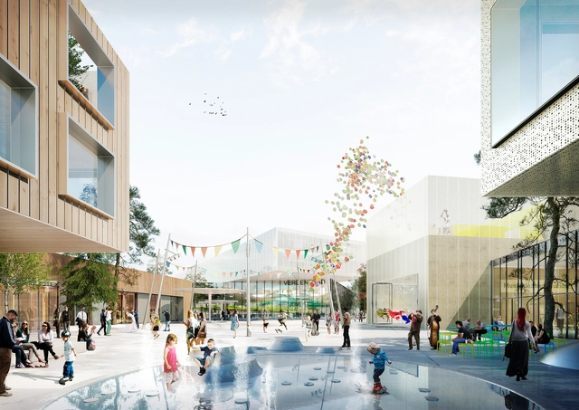 Schmidt Hammer Lassen gana concurso para diseñar centro cultural y deportivo en Dinamarca - Centro Cultural, Fachada
