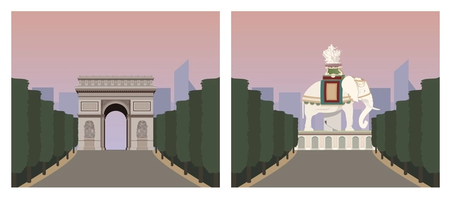 The Arc de Triomphe as an Elephant?! These Illustrations Reveal What Famous Monuments Could Have Been - Featured Image