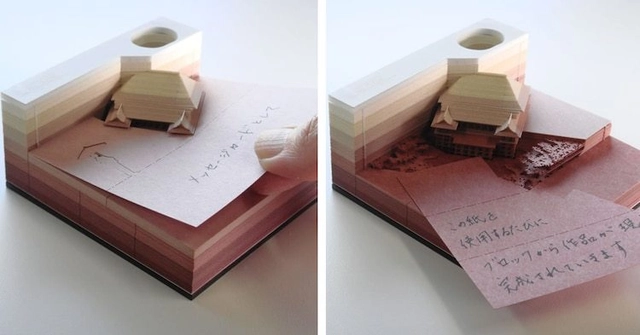 Este block de notas revela una obra arquitectónica a medida que vas sacando hojas - Imagen Principal