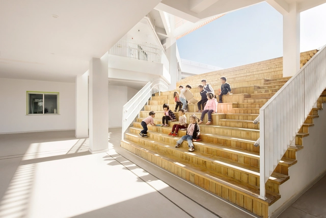 Sanhuan Kindergarten / Perform Design Studio - Kindergarten, Stairs, Handrail