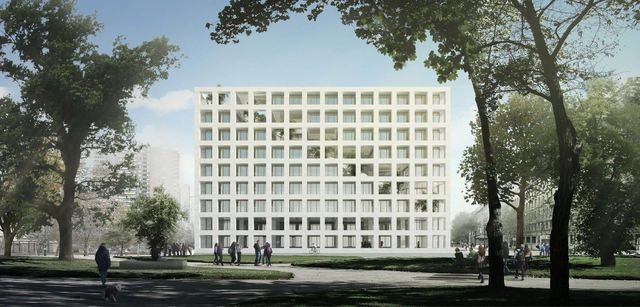 Francisco Moure + Pablo Saric + Tomás Villalón diseñarán edificio corporativo de la Universidad Central de Chile - Edificio De Oficinas, Fachada