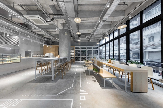 NOC Coffee Co. / Studio Adjective - Interior Design, Beam, Table