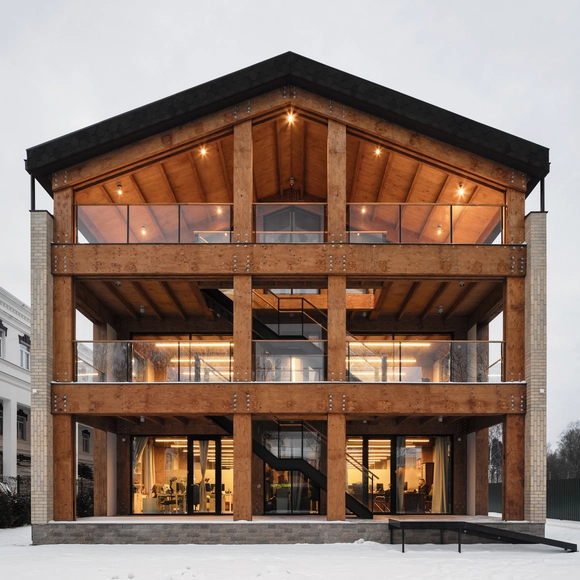 Oficina de madera / AB CHVOYA - Edificio De Oficinas