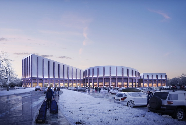 FaulknerBrowns' Plans for a New Indoor Snow Slope is Inspired by Railway Architecture - Store, Facade, Arch