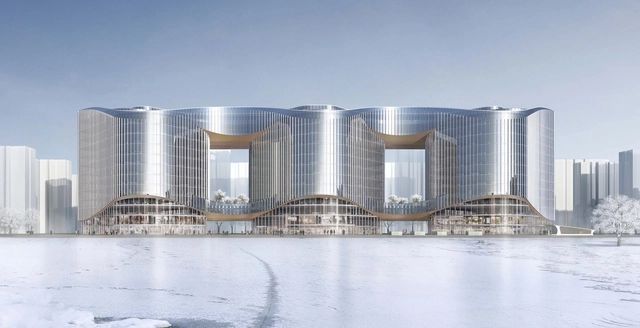 Aedas 设计郑州正弘航空港区办公楼，为城市带来全新‘九曲’垂直空间 - 主图