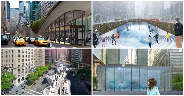 Passarelas elevadas e aquários gigantes entre as 17 propostas finalistas do concurso para transformar a Park Avenue de Nova Iorque - Imagem de Destaque