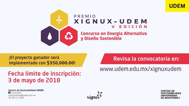 Concurso en Energía Alternativa y Diseño Sostenible, Premio Xignux-UDEM. Postulaciones abiertas. - Imagen Principal