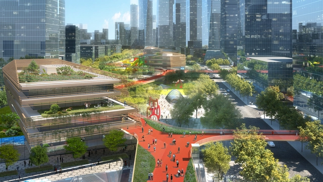 Meandering Skydeck Features in HASSELL's Competition-Winning Shenzhen District Masterplan - Featured Image
