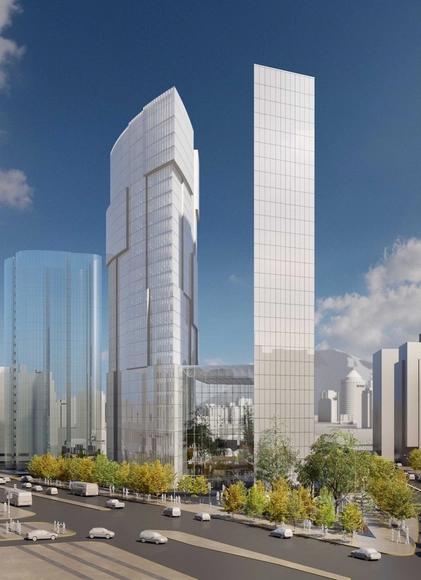 "The Garden" propuesta de A4 Arquitectos para el Concurso Puerta Las Condes - Residencial, Fachada, Urbano