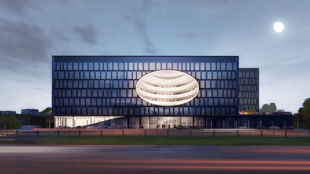 Peek Into This Contemporary Office Environment Through the "Eye" of this New Business Center Facade - Office Buildings, Facade