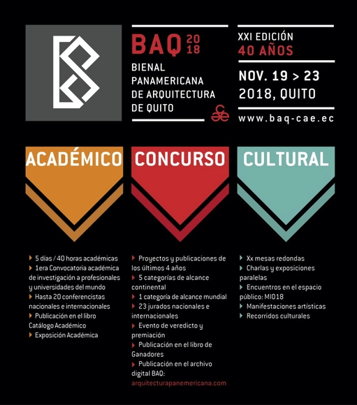 XXI BAQ2018: comienzan las inscripciones para la Bienal Panamericana de Arquitectura de Quito - Imagen Principal