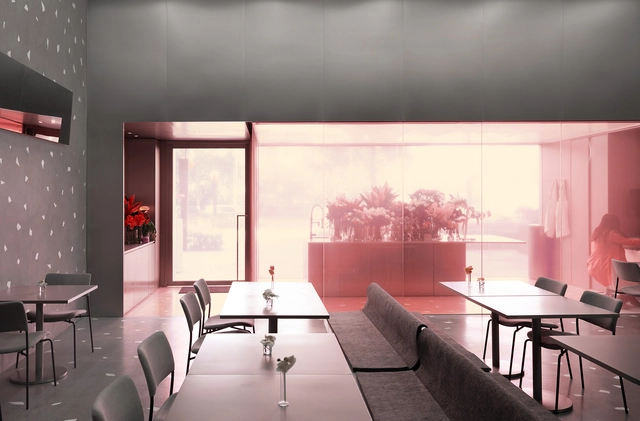NOUS Restaurant&Flowers / 0321 STUDIO - Interior Design, Kitchen, Table, Chair, Lighting