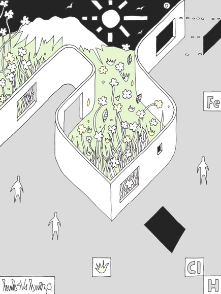 Arquitectura contemporánea de Ecuador en ilustraciones a mano alzada - Imagen Principal