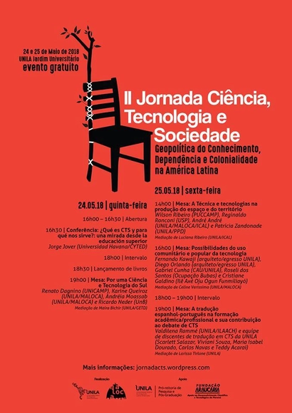 II Jornada Ciência, Tecnologia e Sociedade: geopolítica do conhecimento, dependência e colonialidade na América Latina - Imagem de Destaque