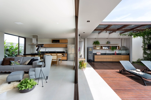 Casa I / Tria Arquitetura - Casas, Cozinha, Fachada, Viga, Mesa, Cadeira