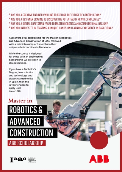 IAAC Scholarships & Internships Offers for the Master in Robotics & Advanced Construction (MRAC) - Featured Image