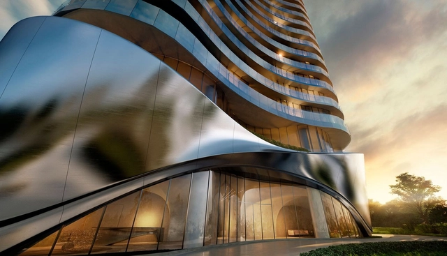 This Cave-Like Luxury Apartment is Planned for Australia's Gold Coast  - Residential, Facade, Arch, Cityscape