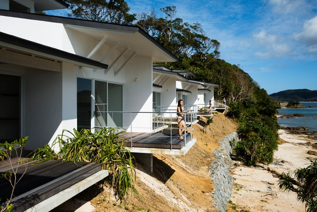 Nest at Amami Beach Villas / Atelier TEKUTO - Cabins & Lodges, Facade, Stairs, Coast