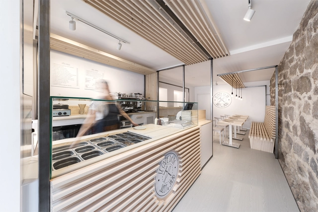 Le Crêpe da Pía / Erbalunga estudio - Tienda, Cocina, Fachada, Encimera, Sillas