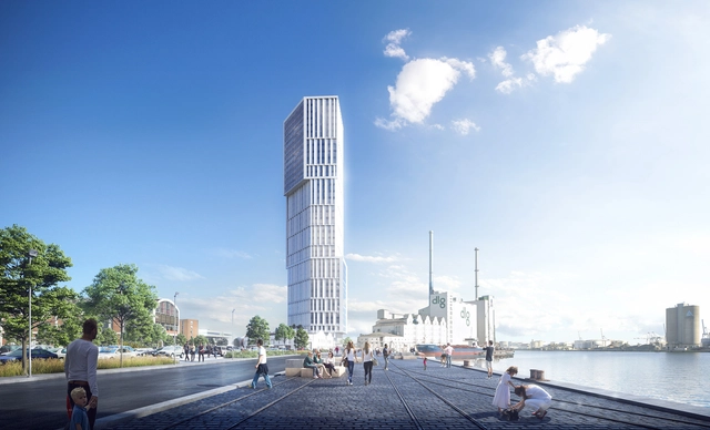 C.F. Møller Architects divulga imagens de um "marco escultural" no porto de Aarhus - Imagem de Destaque
